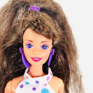 Barbie 1993 Paint N Dazzle Teresa Redressed Incomplete Read Purple Eyes